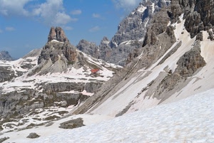 neve, rocce, montagna, montagne, cielo, inverno, nuvole, dolomiti, bianco