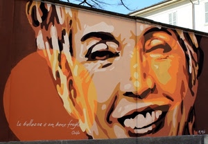murale, murales, sorriso, scritta, viso, denti, bocca, muro, volto, disegno, colori