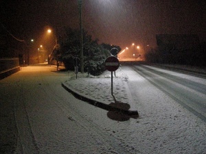neve, luci, strada, lampioni, strade, inverno, bianco, notte, divieto, segnale, alberi, notturno, piante, nero, rosso, stradale, segnali, cartello, ombra