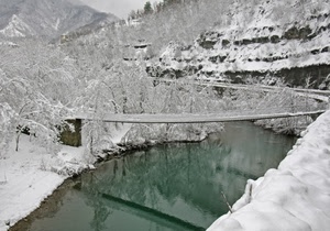 neve, fiume, inverno, ponte, freddo, gelo, passerella, acqua, montagna, bianco