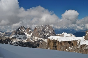 neve, montagne, nuvole, cielo, cime, rocce, bianco, inverno, azzurro