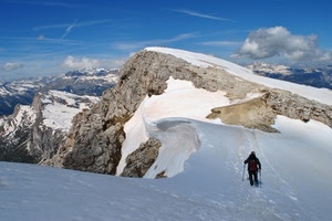 neve, montagna, sciatore, montagne, nuvole, bianco, rocce, cielo, inverno, panorama