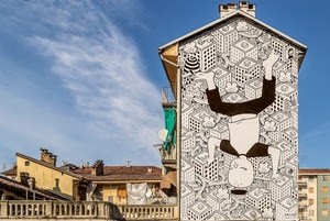 murales, cielo, comignoli, murale, nuvole, case, dipinto, balaustra, casa, palazzo, facciata, bambino, palazzi