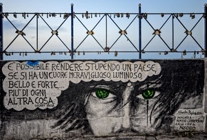 murales, ringhiera, occhi, lucchetti, muro, verdi, fumetto, scritta