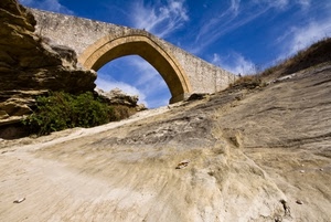 ponte, cielo, arco, nuvole, roccia, pietre, rocce