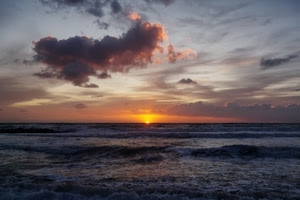 mare, nuvole, sole, cielo, tramonto, onde, alba