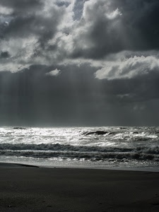 mare, nuvole, spiaggia, onde, bianconero, raggi, cielo, sabbia, acqua, burrasca, luce, sole