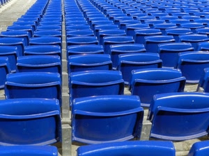 blu, sedie, fila, file, plastica, grigio, prospettiva, azzurro