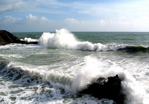 mare, onde, scogli, acqua, cielo, schiuma, scoglio, orizzonte