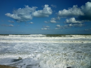 nuvole, mare, onde, cielo, schiuma, acqua, mosso, spuma