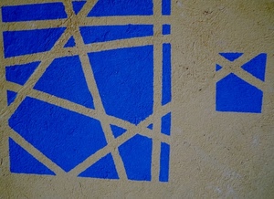 muro, blu, righe, astratto, azzurro, grigio, parete, geometrie, murale, linee