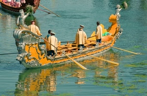 barca, acqua, remi, riflesso, giallo, venezia, riflessi, rematori, gondola, mare, regata