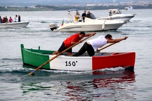 tricolore, remi, barche, rosso, verde, bianco, acqua, motoscafi, barca, persone, rematori, motoscafo, vogatori, mare, due, numero, onde, scie, riflessi, gara