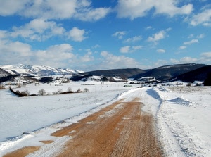 neve, strada, inverno, bianco, montagna, nuvole, montagne, cielo