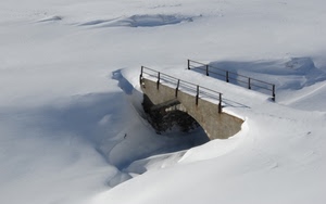 neve, ponte, bianco, inverno, ringhiera, arco, ringhiere, ombra, arcata, ombre