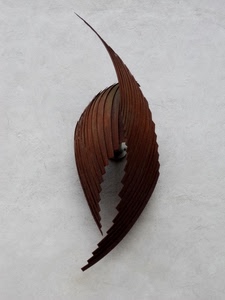 ali, ruggine, muro, marrone, ferro, scultura, righe, metallo, opera, curve, minimalismo, due, astratto