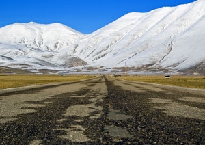 neve, strada, cielo, montagne, bianco, montagna, asfalto