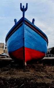 rosso, barca, blu, cielo, legno, prua, bicolore, azzurro, nuvole, barche, imbarcazione