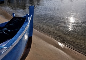 barca, mare, riflesso, acqua, spiaggia, sabbia, blu, prua, riva