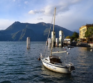 barca, lago, montagna, acqua, nuvole, albero, mare, montagne, porto, palazzo, cielo