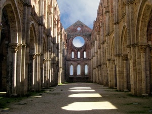 archi, ombre, finestre, pilastri, rudere, chiesa, abbazia, cerchio, ruderi, rovina, colonne, luce
