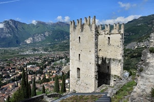 montagne, panorama, merli, castello, torre, ruderi, montagna, paese, rovine, città, alberi