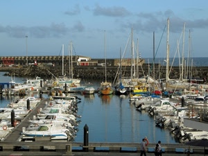 barche, porto, mare, acqua, cielo, nuvole, riflessi