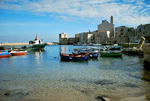 barche, porto, mare, chiesa, acqua, nuvole
