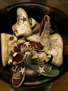 scarpe, stelle, rosso, bianco, verde, lacci, scarpa, stringhe, sportive