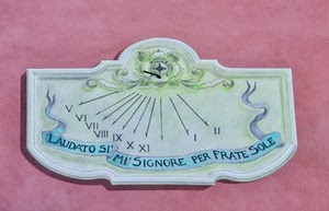 numeri, meridiana, rosa, orologio, scritta, ore, preghiera, gnomone, romani