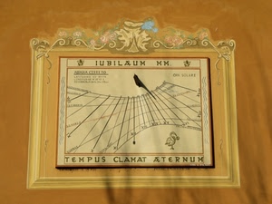 meridiana, numeri, muro, orologio, tempo, asta, ombra, cornice, linee, sole, giallo, scritta, latino