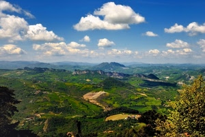 panorama, nuvole, verde, cielo, paesaggio, montagne, colline, alberi