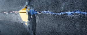 grigio, giallo, astratto, buco, muro, acqua, azzurro, riflesso, strappo, linea, asfalto
