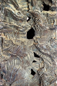 buchi, astratto, metallo, legno, scultura, nero, linee