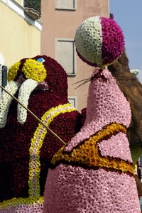 foca, palla, tricheco, fiori, animali, rosa, foche, giallo, infiorata, carro