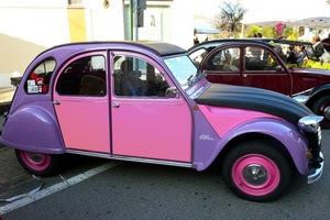 rosa, viola, ruote, automobile, colori, auto, automobili, strada, finestrini, bicolore