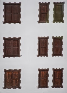 legno, finestre, marrone, bianco, muro, parete, chiuse, palazzo, persiane, ante, nove, casa, scuri, sei, cornice