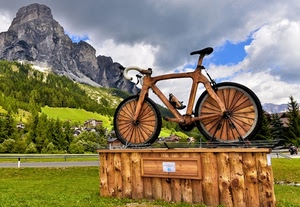 bicicletta, legno, nuvole, montagna, ruote, cielo, monumento, alberi, verde, montagne, erba, prato, prati, cime, sellino, corsa, dolomiti