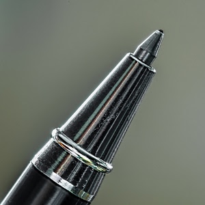 penna, punta, biro, sfera, macro, inchiostro, metallo, nero, bianconero