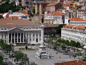 piazza, alberi, colonna, fontana, colonne, monumento, statua