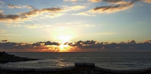 mare, tramonto, nuvole, acqua, sole, cielo, scogli, alba, raggi, onde, panorama