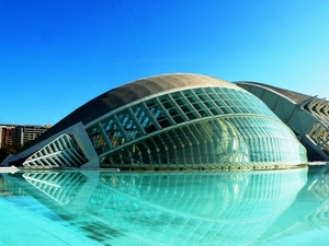 architettura, acqua, riflesso, cielo, vetri, riflessi, valencia