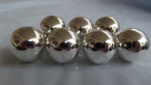 riflesso, sfere, sette, acciaio, sei, specchio, tavolo, argento, biglie, palle, riflessi