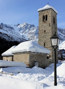 neve, lampione, campanile, montagna, montagne, chiesa, bianco, inverno, monti