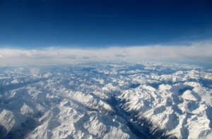 neve, cielo, montagne, panorama, nuvole, cime, azzurro, bianco, montagna