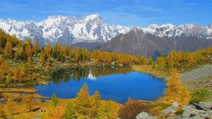 lago, alberi, neve, montagna, montagne, bosco, acqua, riflessi, riflesso, panorama