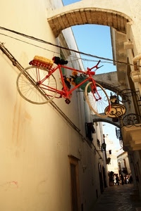 vicolo, bicicletta, insegna, archi, ruote, porta, strada, porte, arco, rosso