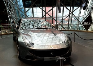 ferrari, automobile, esposizione, auto, grigio, fari, riflesso, fanali, macchina, riflessi, cofano