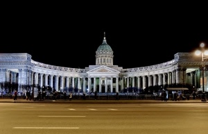 cupola, piazza, colonne, notte, colonnato, notturno, chiesa