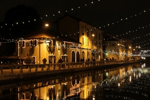 luci, acqua, canale, notturno, riflessi, riflesso, notte, fiume, luminarie, fili